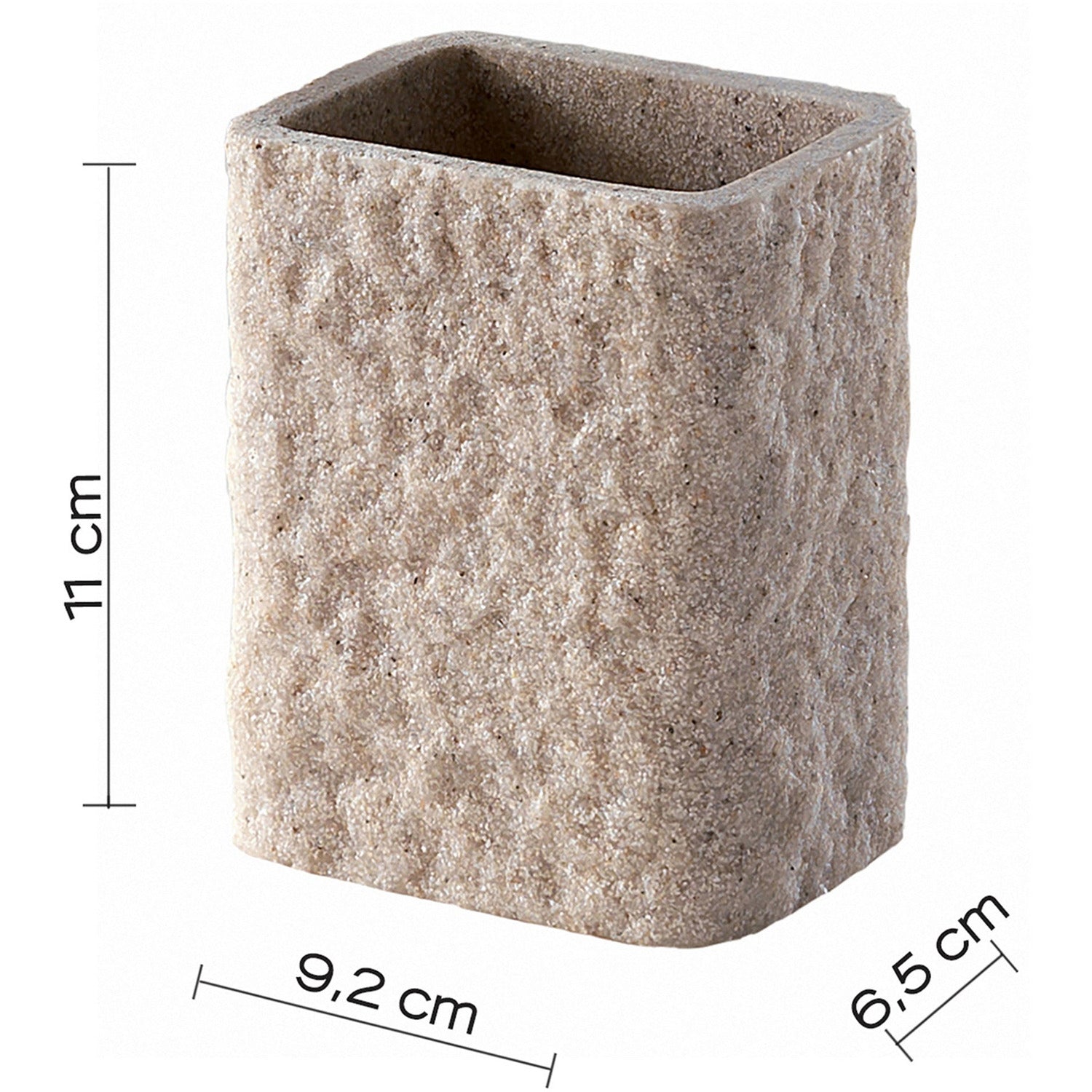 GEDY - Bicchiere porta spazzolini Aries beige - h11x9,2x6,5 cm